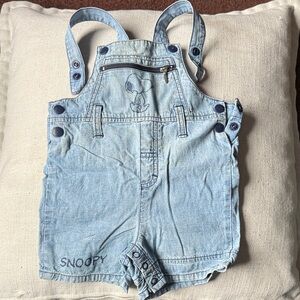 Peanuts Light Blue Denim summer Overalls